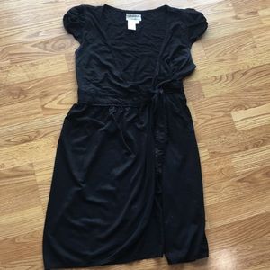 MSSP Max Studio Black short sleeve wrap dress